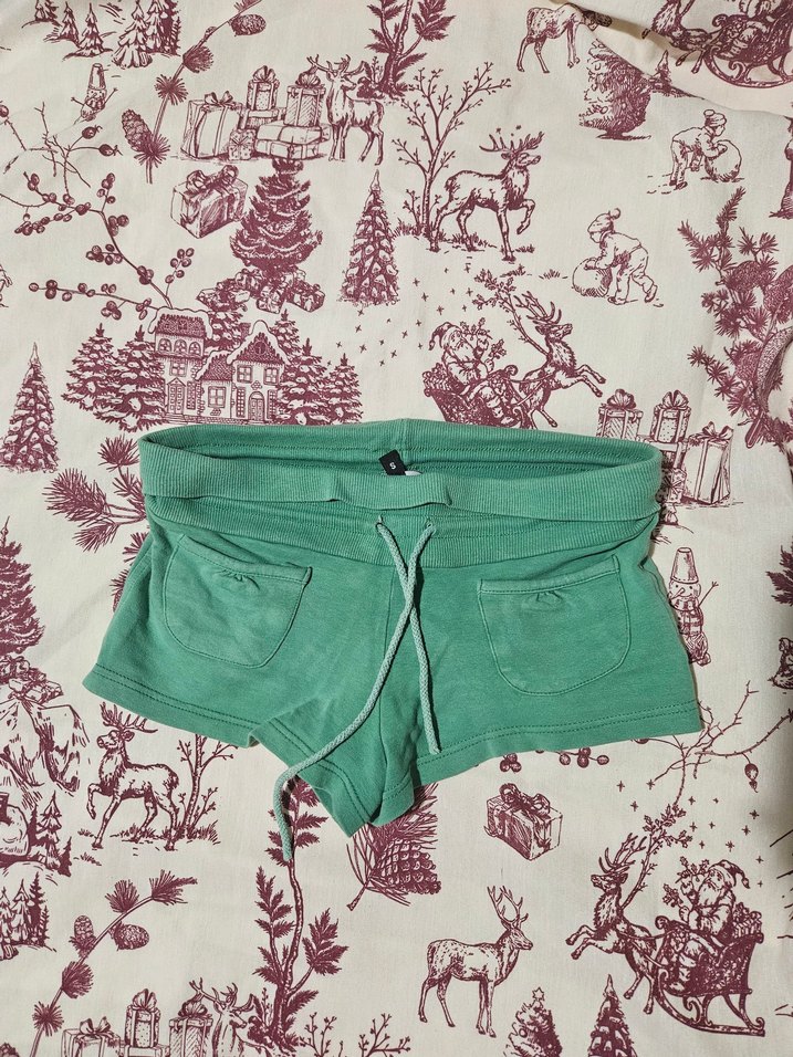 Yeşil Mini Şort Bohem Tarz - Görsel 2