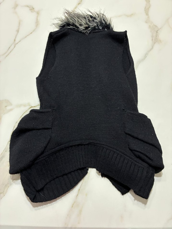 kürklü vintage yelek - Görsel 5