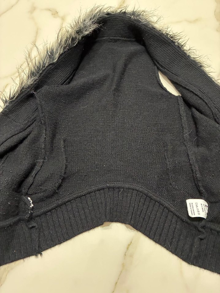 kürklü vintage yelek - Görsel 4