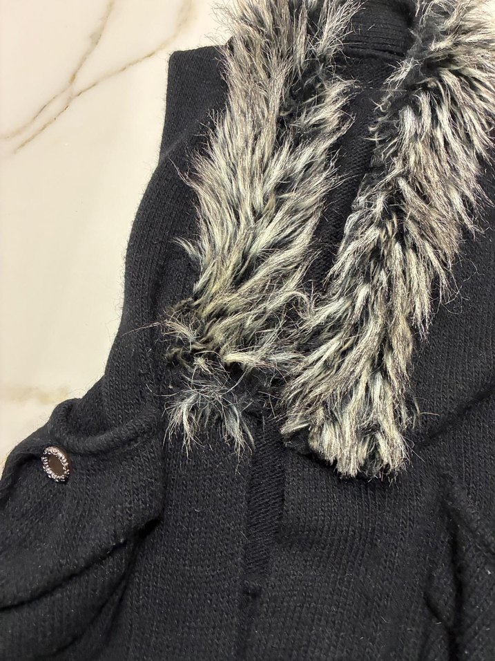 kürklü vintage yelek - Görsel 3