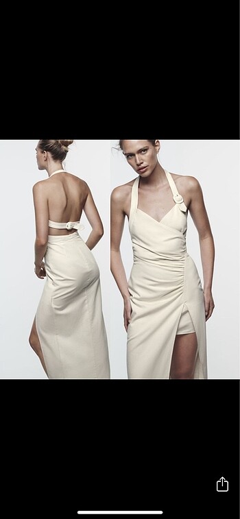 Zara Zara drapeli halter yaka elbise