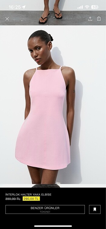 Zara Zara interlok halter yaka mini elbise