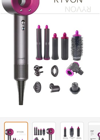 airwrap Koyu Pembe Saç Şekillendirici Seti