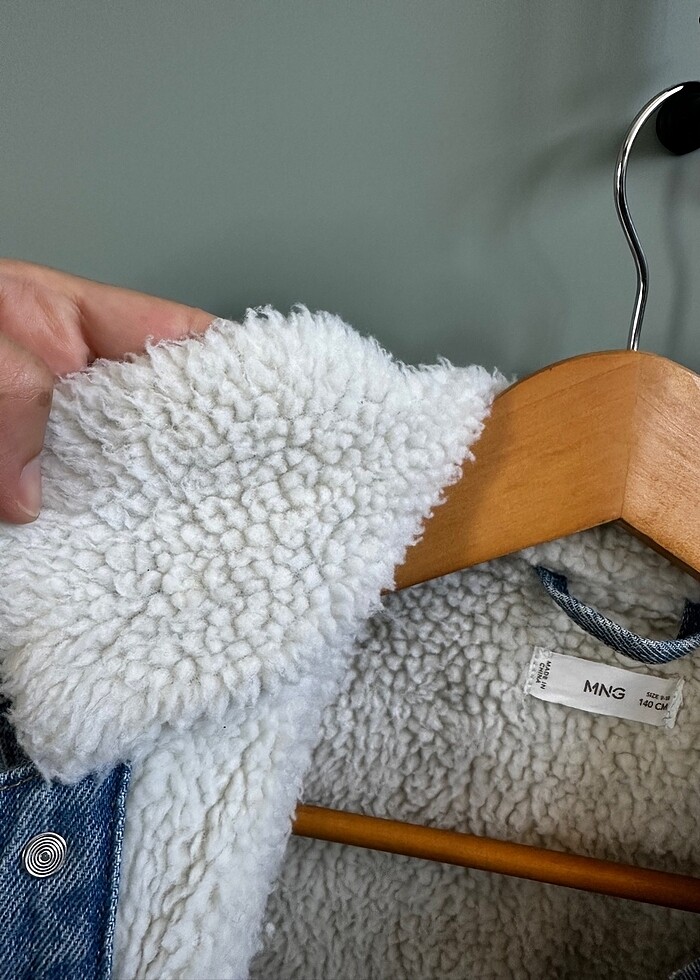 Çocuk kürklü kot ceket - Görsel 5