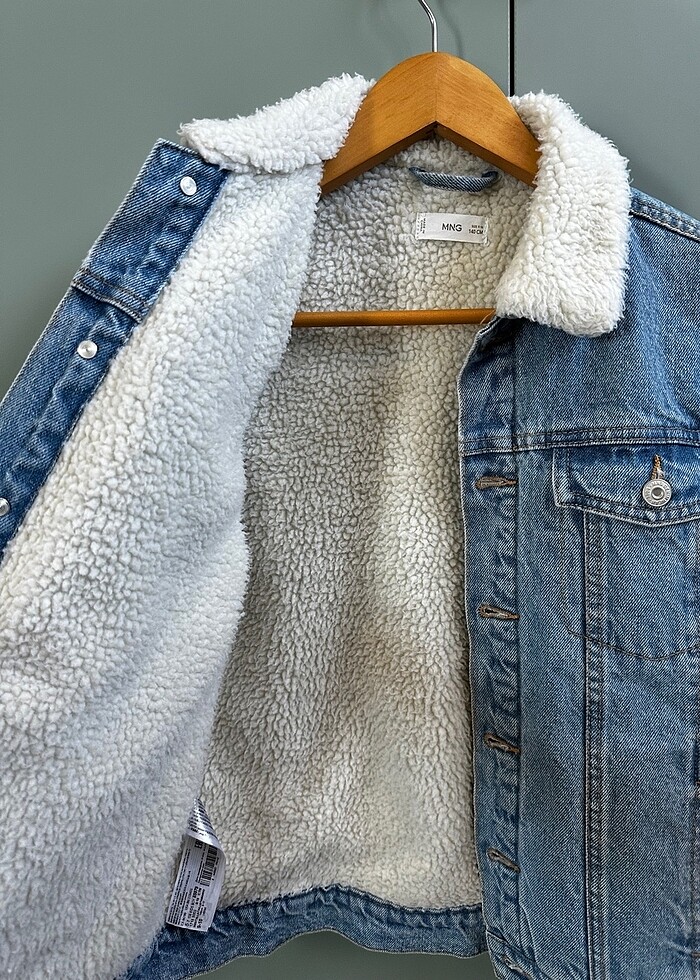 Çocuk kürklü kot ceket - Görsel 3