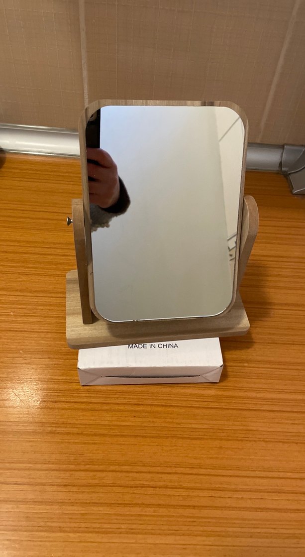 Bej Ahşap Çerçeveli Masaüstü Ayna - Görsel 2