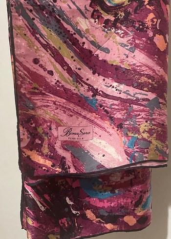 Pembe İpek Bohem Tarzı Kadın eşarp - Görsel 2