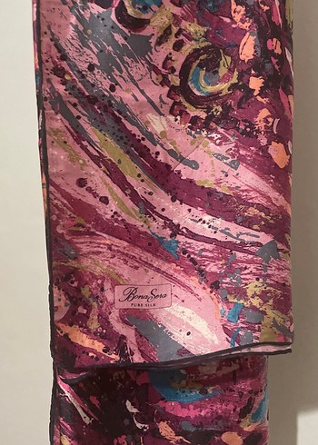 Pembe İpek Bohem Tarzı Kadın eşarp - Görsel 4