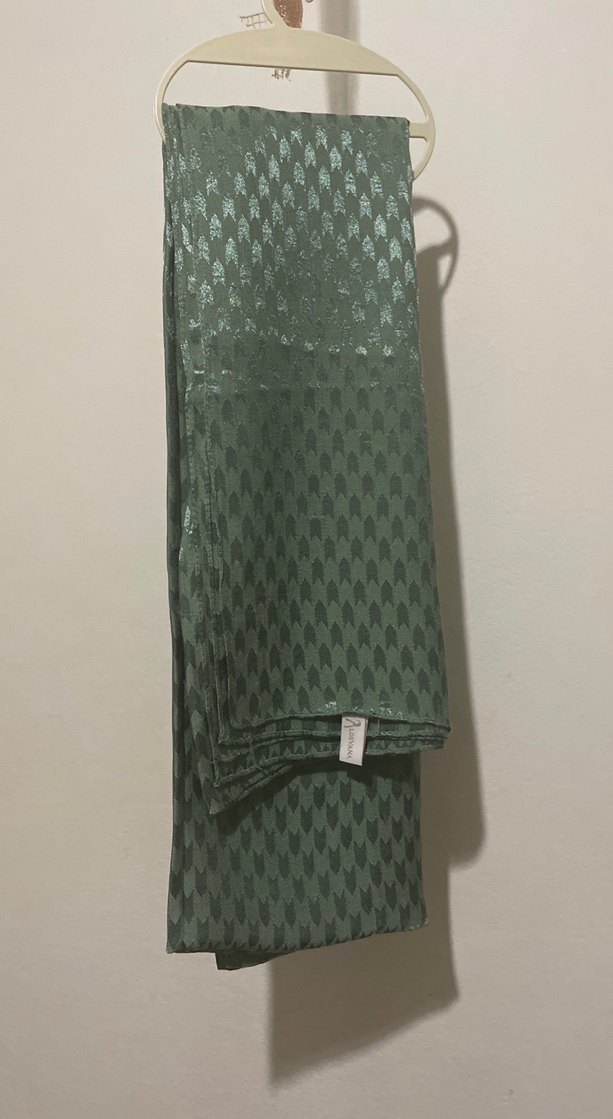 Yeşil Gri Pilili Kadın Şal LOSY - Görsel 4