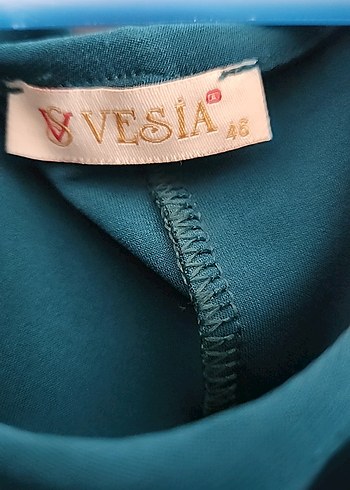 Uzun Turkuaz Asimetrik Drapeli Abiye Elbise - Görsel 3