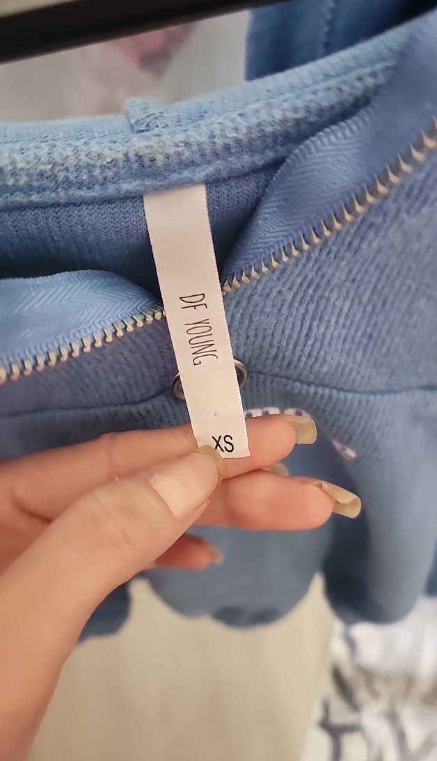 Kadın Mavi Fermuarlı Sweatshirt - Görsel 2