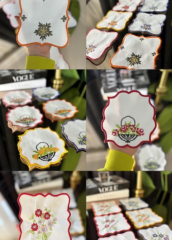 Renkli Desenli sunum peçetesi - Görsel 3