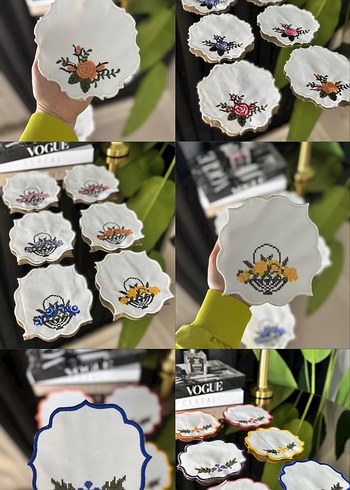 Renkli Desenli sunum peçetesi - Görsel 4