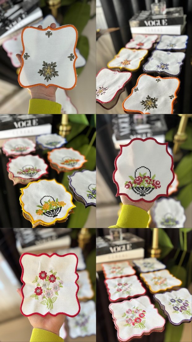 Renkli Desenli sunum peçetesi - Görsel 3