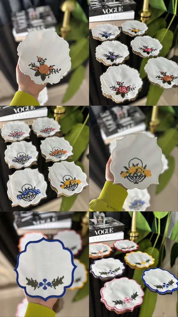 Renkli Desenli sunum peçetesi - Görsel 4