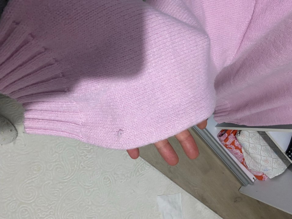 Pembe Örme Kadın Sweatshirt - Görsel 2