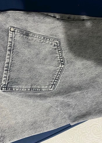 Gri Düğmeli Kadın Denim Pantolon - Görsel 2