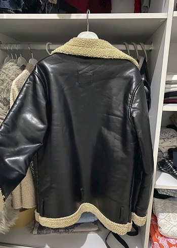 Deri Suni Kürklü Kadın Ceket - Görsel 3
