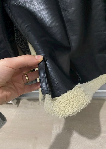 Deri Suni Kürklü Kadın Ceket - Görsel 4