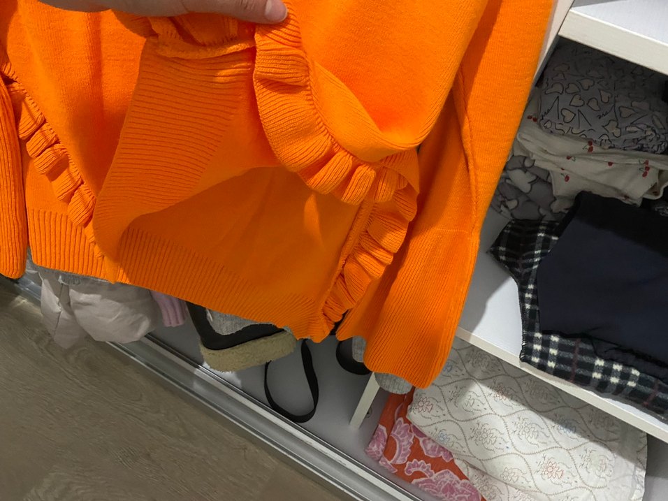 Turuncu Fırfırlı Kadın Sweatshirt - Görsel 2