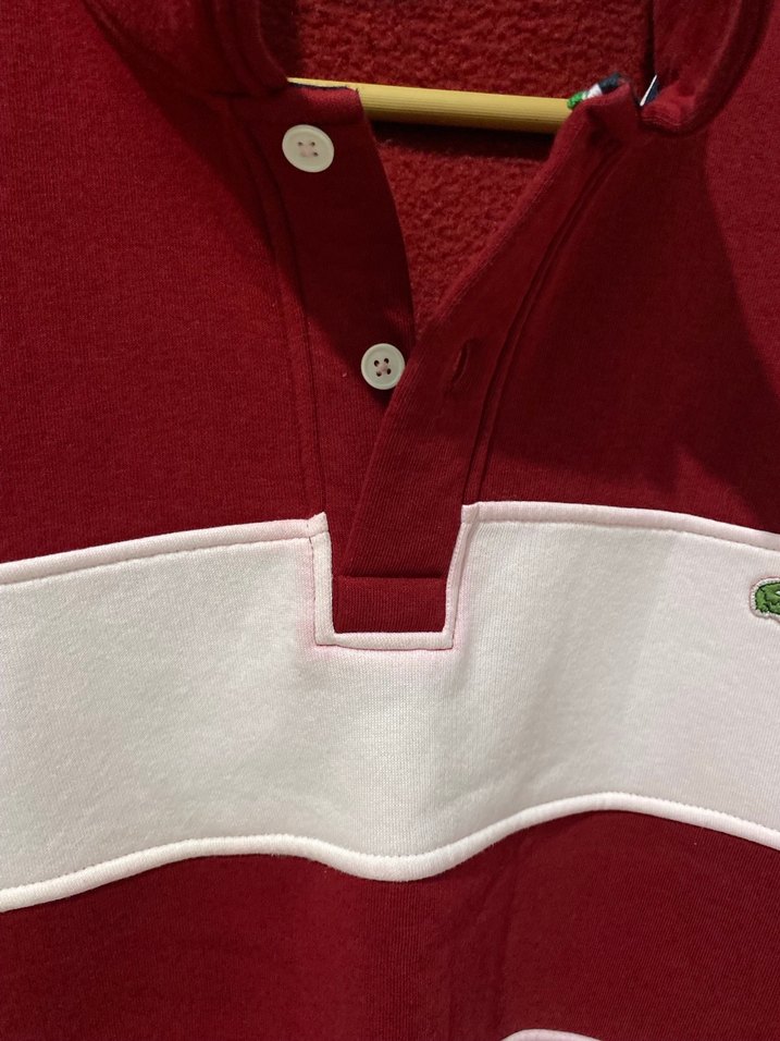 Kırmızı Uzun Kollu Polo Tişört - Görsel 3