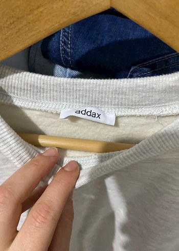 Gri Kadın Keten Sweatshirt - Görsel 3