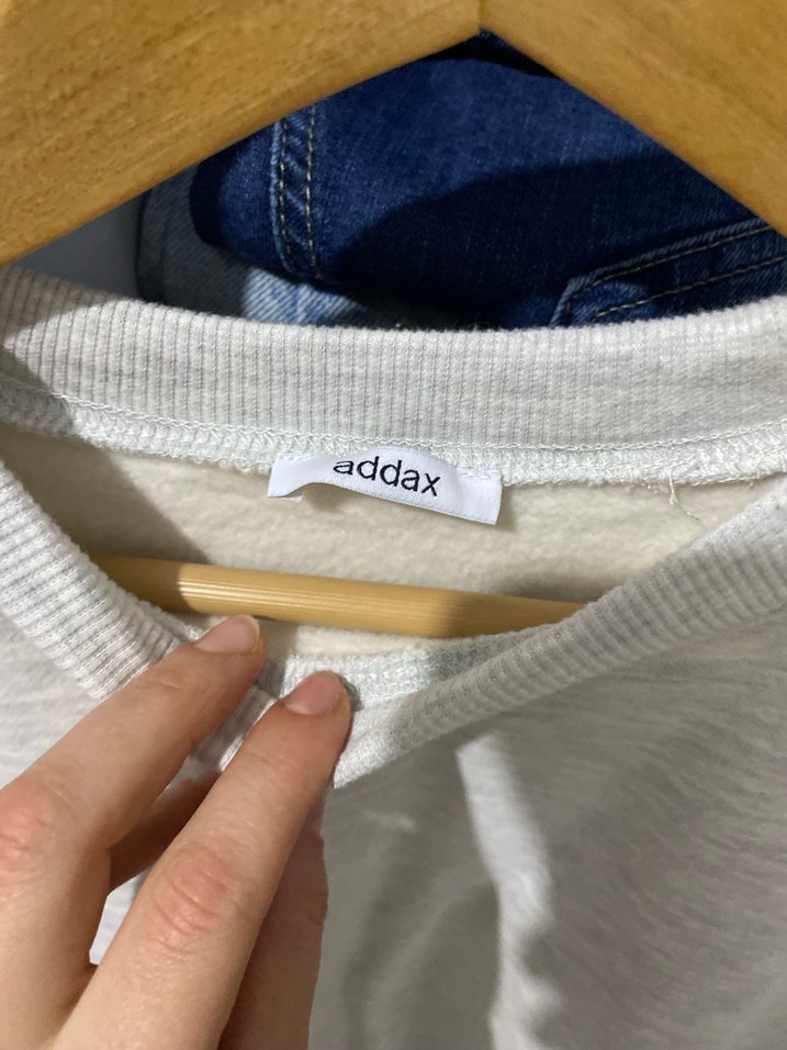 Gri Kadın Keten Sweatshirt - Görsel 3