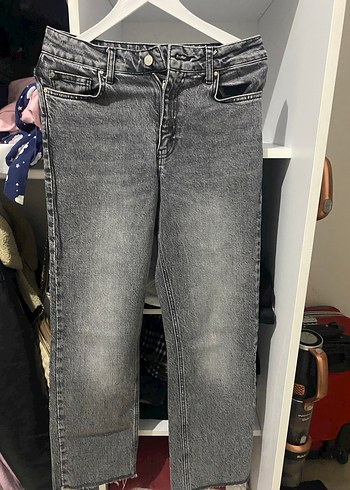 Kadın Gri Midi Denim Pantolon - Görsel 2