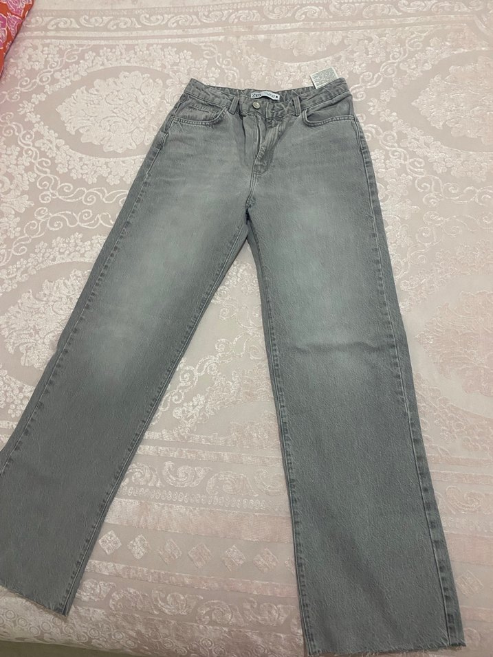 ZARA TRF HOGH- RISE WIDE LEG JEAN - Görsel 5