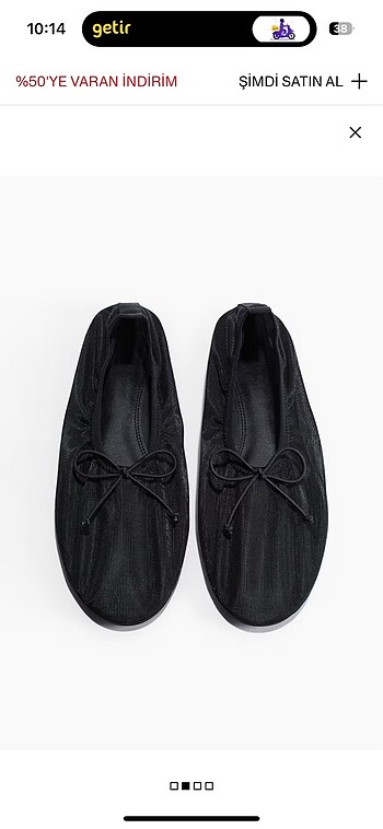 H&M Siyah file babet