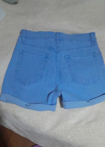 s Beden Kadın Mavi Mini Denim Şort Rahat Kesim