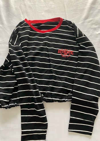 s Beden Crop pamuk belden lastikli sweatshirt
