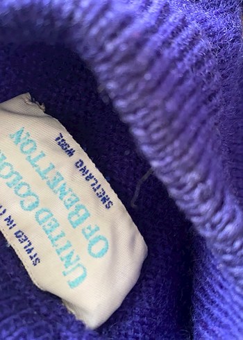 s Beden mor Renk Vintage yün Benetton kazak