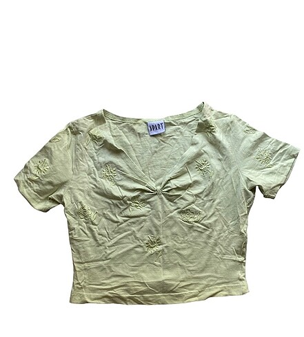 Vintage pamuklu crop tişört