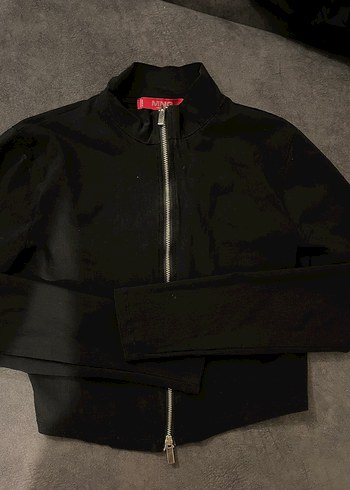 Mango Fermuarlı Kadın Crop Ceket - Görsel 3