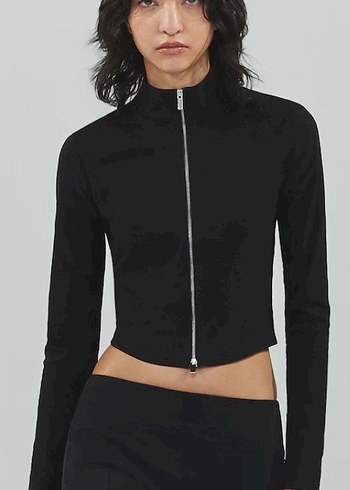 Mango Fermuarlı Kadın Crop Ceket - Görsel 5