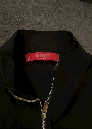 Mango Fermuarlı Kadın Crop Ceket - Görsel 4