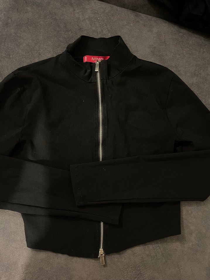 Mango Fermuarlı Kadın Crop Ceket - Görsel 3