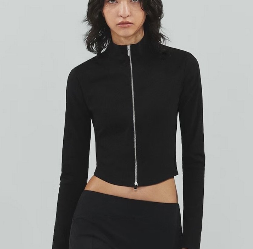 Mango Fermuarlı Kadın Crop Ceket - Görsel 5