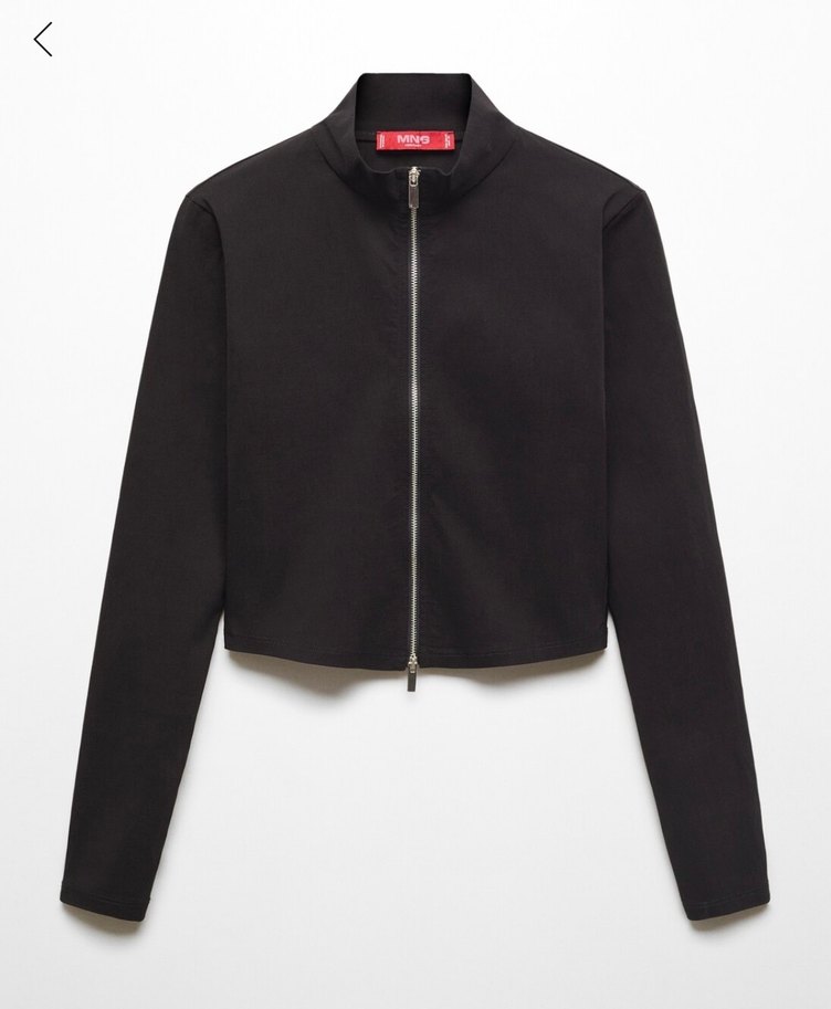 Mango Fermuarlı Kadın Crop Ceket - Görsel 2