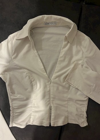 bershka crop gömlek - Görsel 2