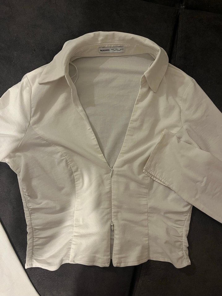 bershka crop gömlek - Görsel 2