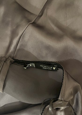 Zara Saten Mini Elbise - Görsel 4