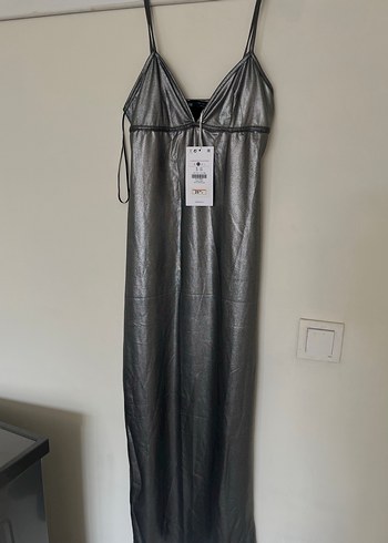 Gri Uzun bershka elbise - Görsel 3