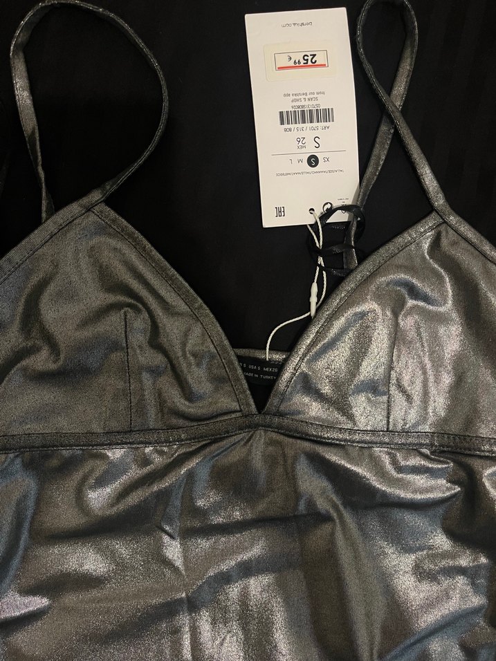 Gri Uzun bershka elbise - Görsel 2