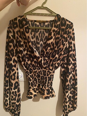 m Beden Leopar desen bluz