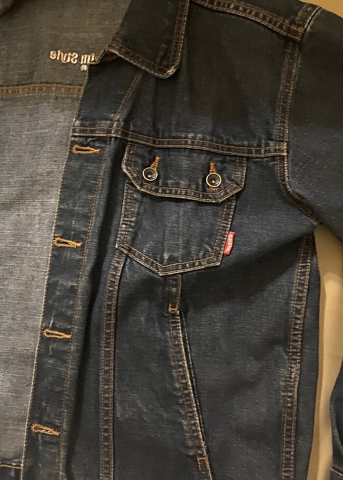 Koyu Renk Kot Ceket  12 yaş - Görsel 2