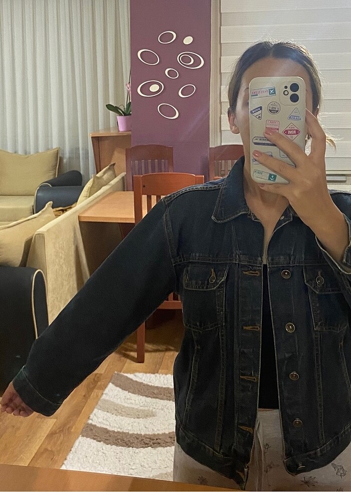 Koyu Renk Kot Ceket  12 yaş - Görsel 4