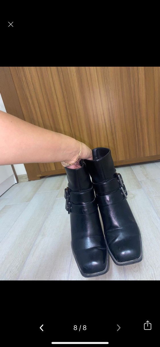 Kadın Siyah Deri Tokalı Topuklu Bot stradivarius - Görsel 3