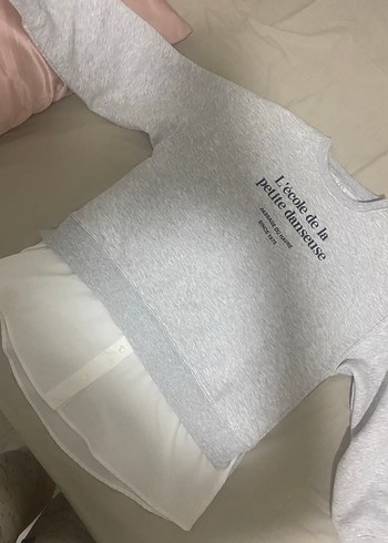 Zara Gri Kadın Sweatshirt Baskılı - Görsel 4